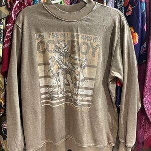 Brown Cowboy Graphic Sweatshirt